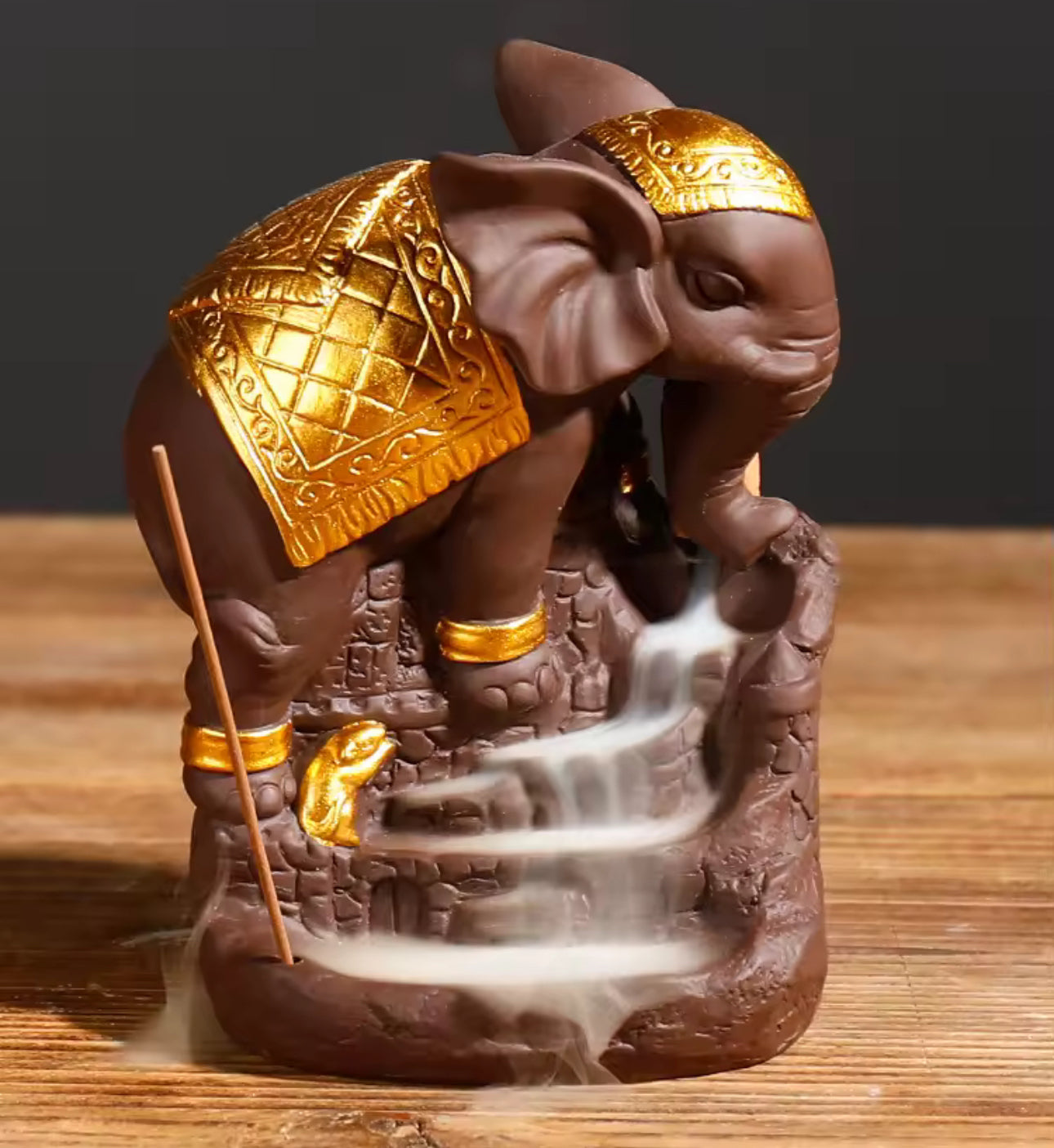 Elephant Designed Back-Flow Incense Holder