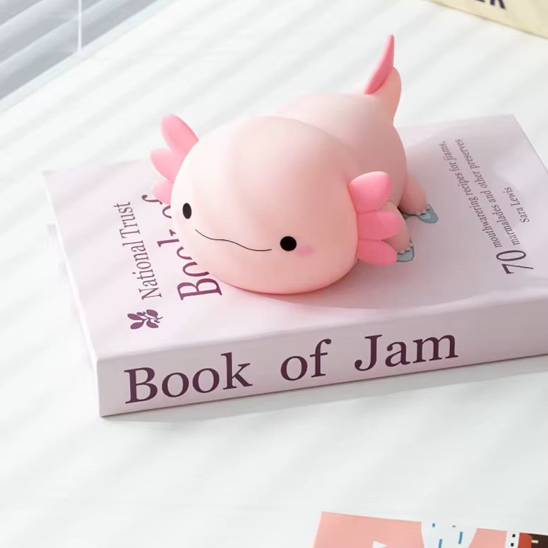 Adorable Squishy Silicone Animal Night Light (Pink Axolotl- Salamanders)