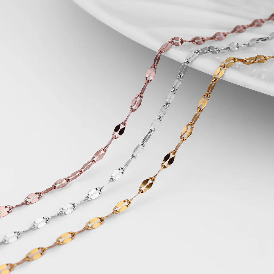 High Quality Stainless Steel Dainty Lip Chain (50cm Length)