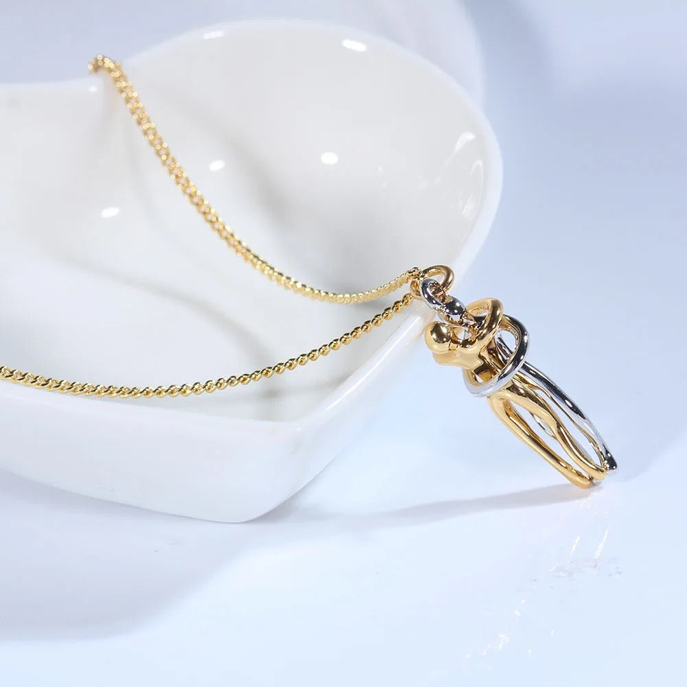 Stainless Steel Unity Love Hug Necklace