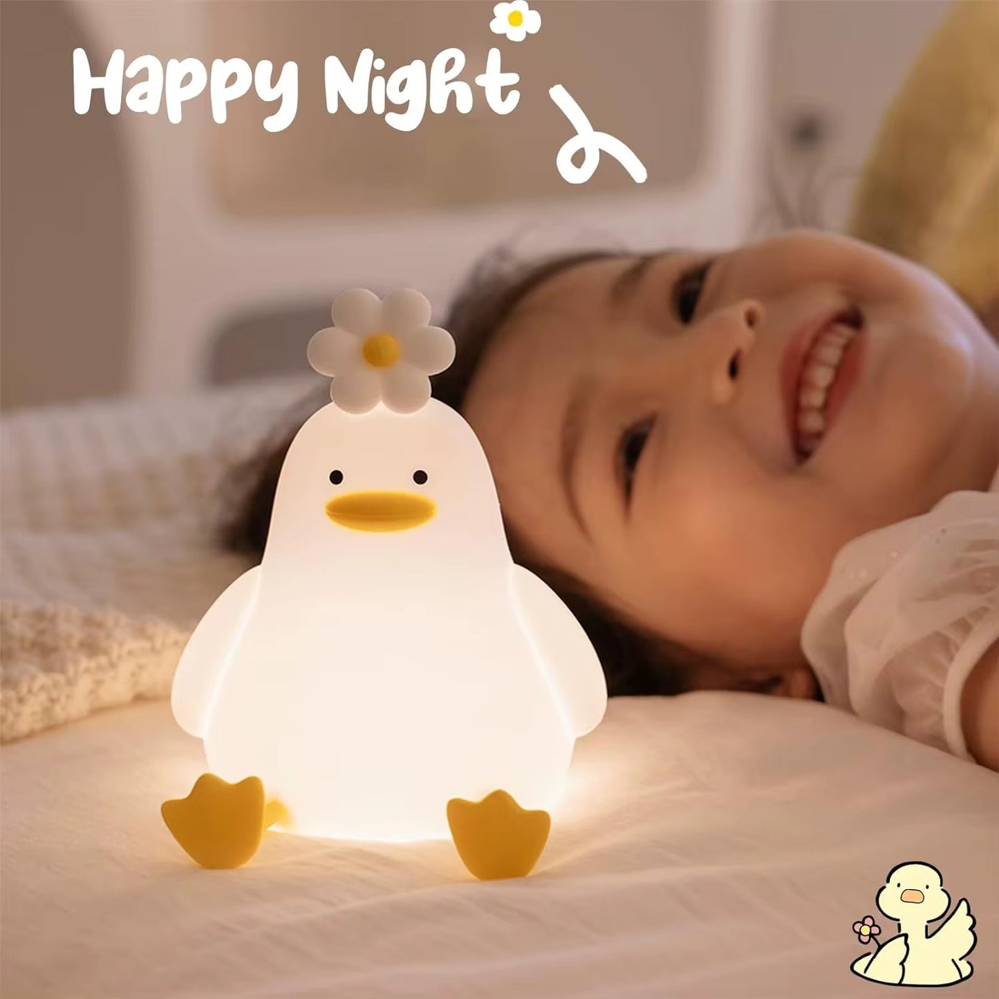 Adorable Squishy Silicone Animal Night Light (Duck with Long Legs)