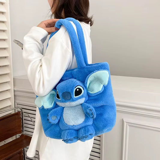 Disney Plush Stitch Travel Tote Bag