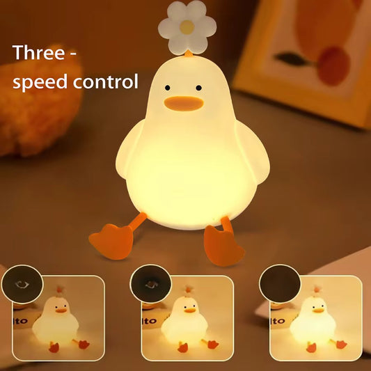 Adorable Squishy Silicone Animal Night Light (Duck with Long Legs)