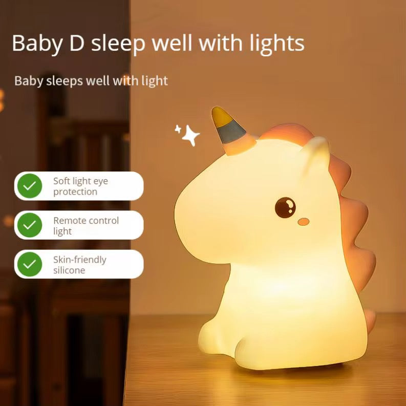 Adorable Squishy Silicone Animal Night Light (Unicorn)