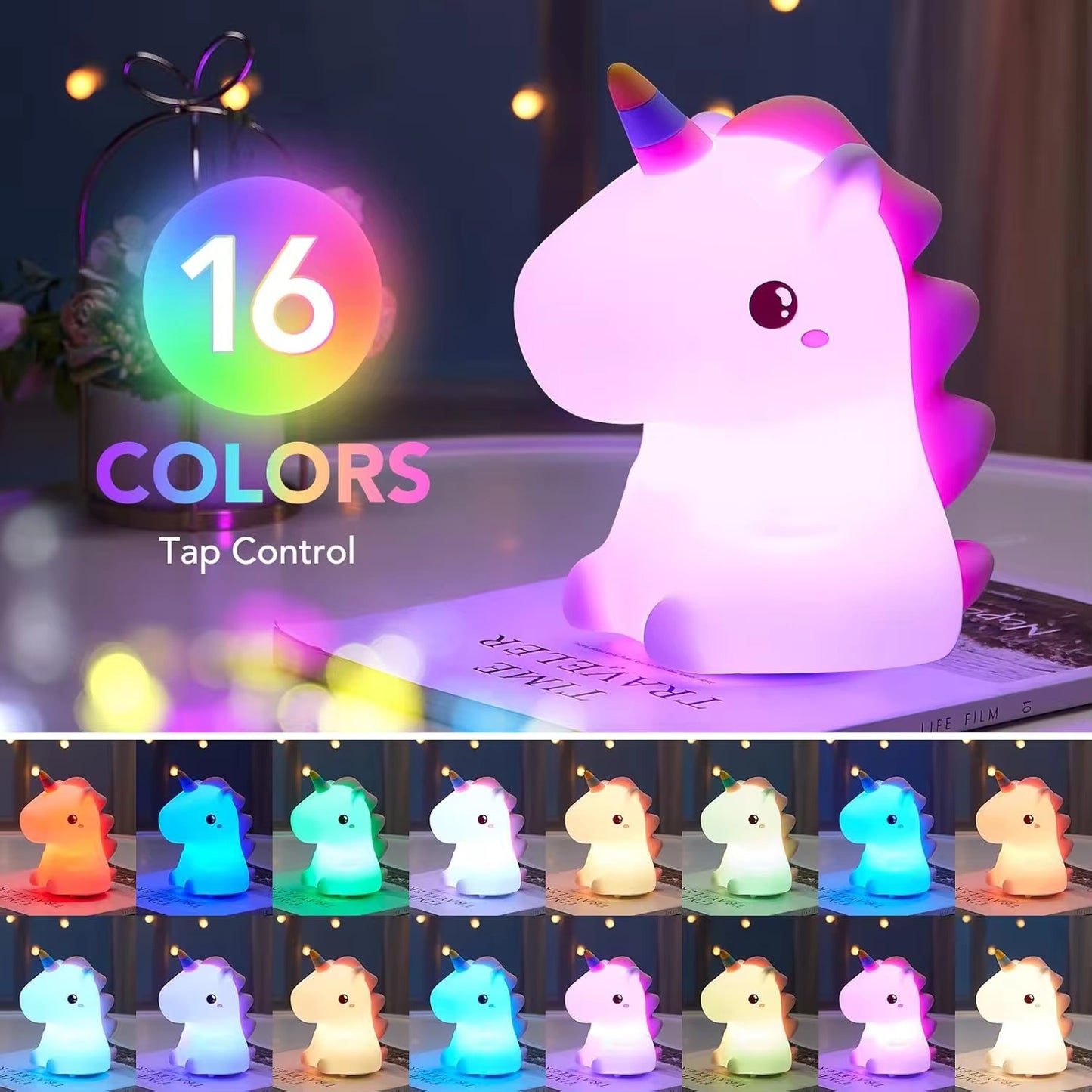 Adorable Squishy Silicone Animal Night Light (Unicorn)