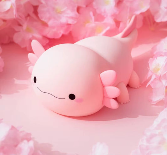 Adorable Squishy Silicone Animal Night Light (Pink Axolotl- Salamanders)