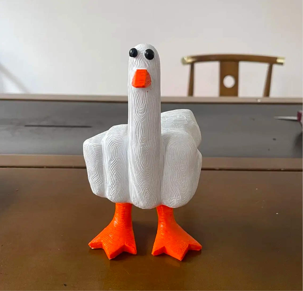 Resin Middle Finger Duck Funny Ornament