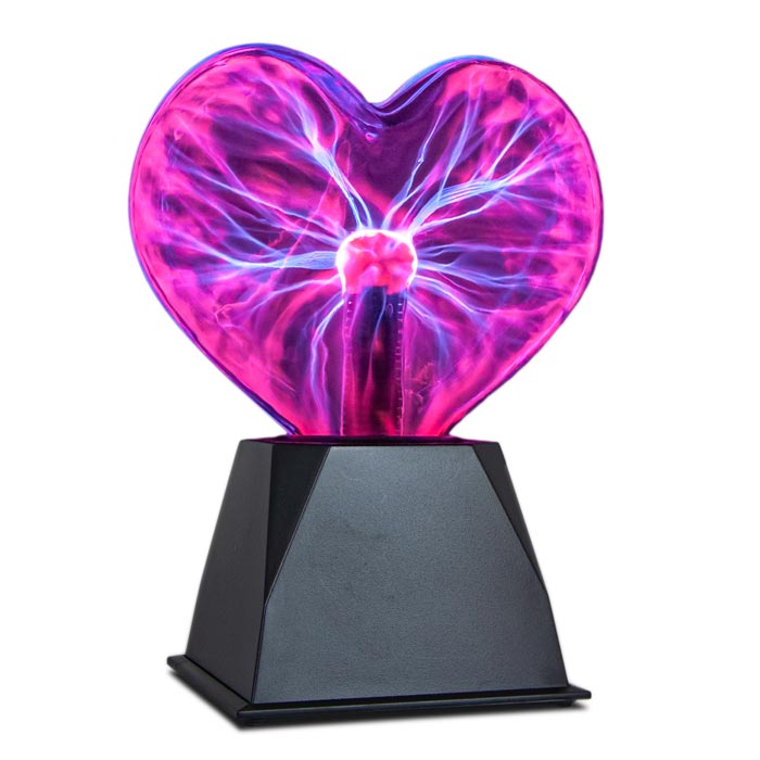 Interactive 8″ Plasma Heart – Purple with Black Base