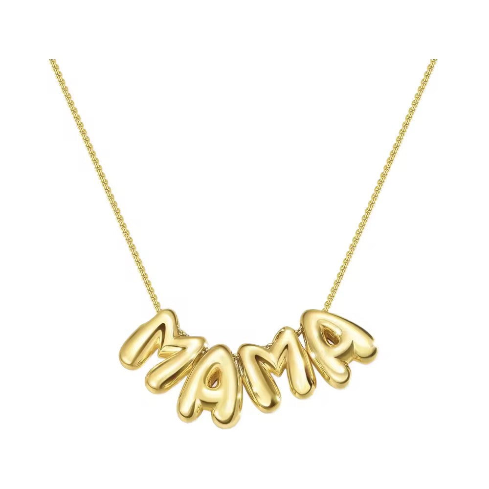 Stainless Steel ‘Mama’ Balloon Design Necklace