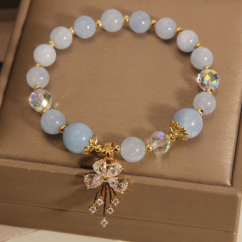 (Copy) Jade Leaf Aquamarine Charm Bracelet (8mm)