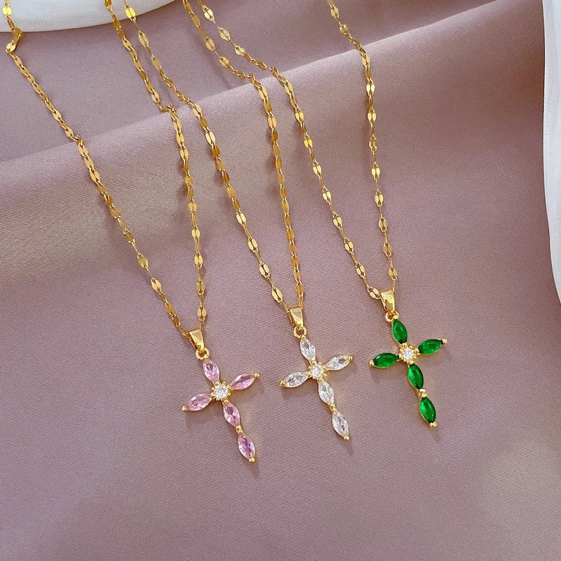 Cross Zircon Necklace