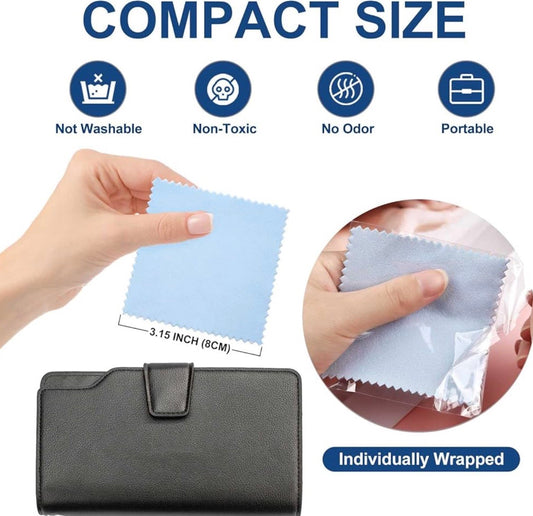 Blue Micro Fiber Jewelry Cleaning Cloth Blue 8x8cm (5pk)