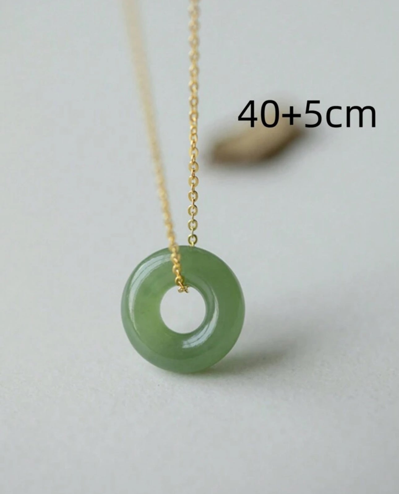 Dainty Mini Jade Donut S.Steel Necklace