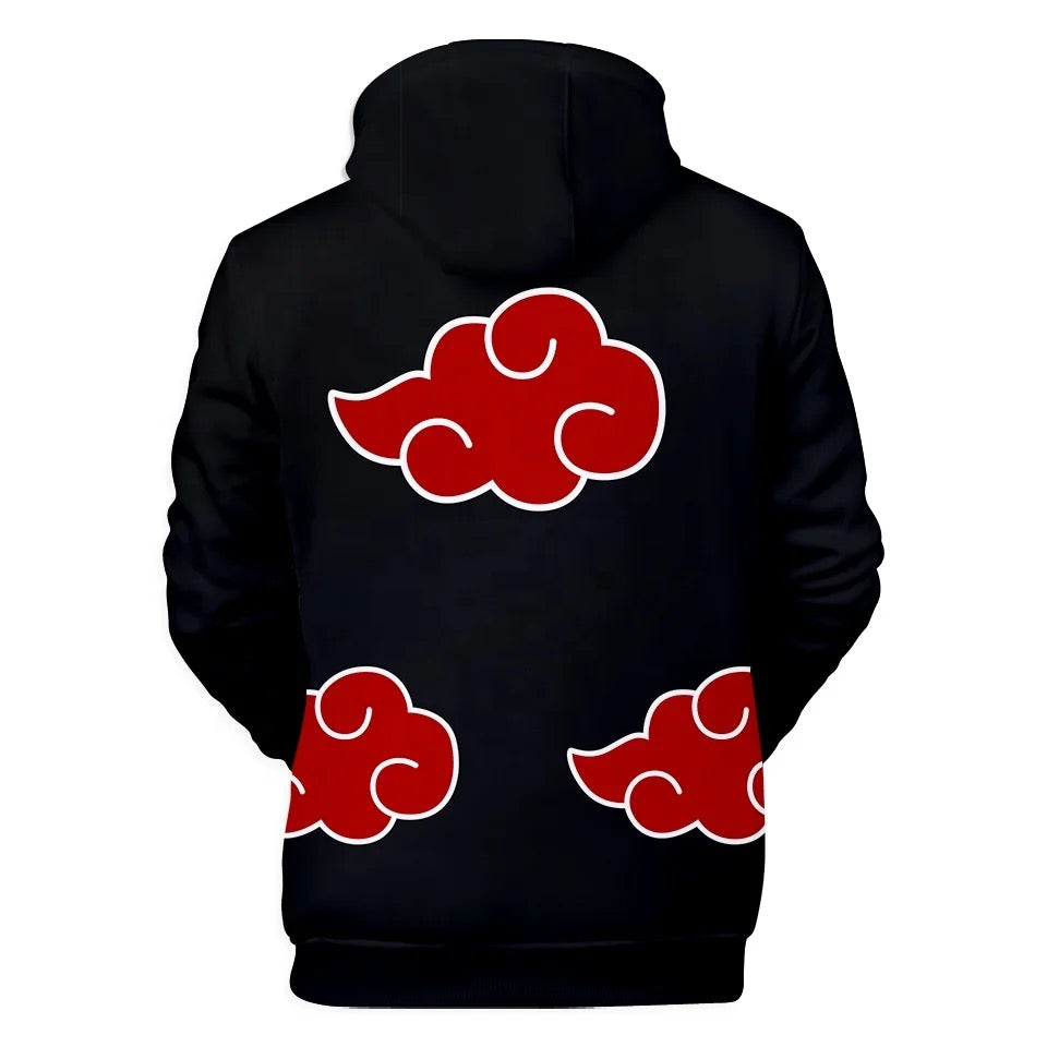 Anime Naruto Akatsuki clouds 3D Print Polyester Hoodies