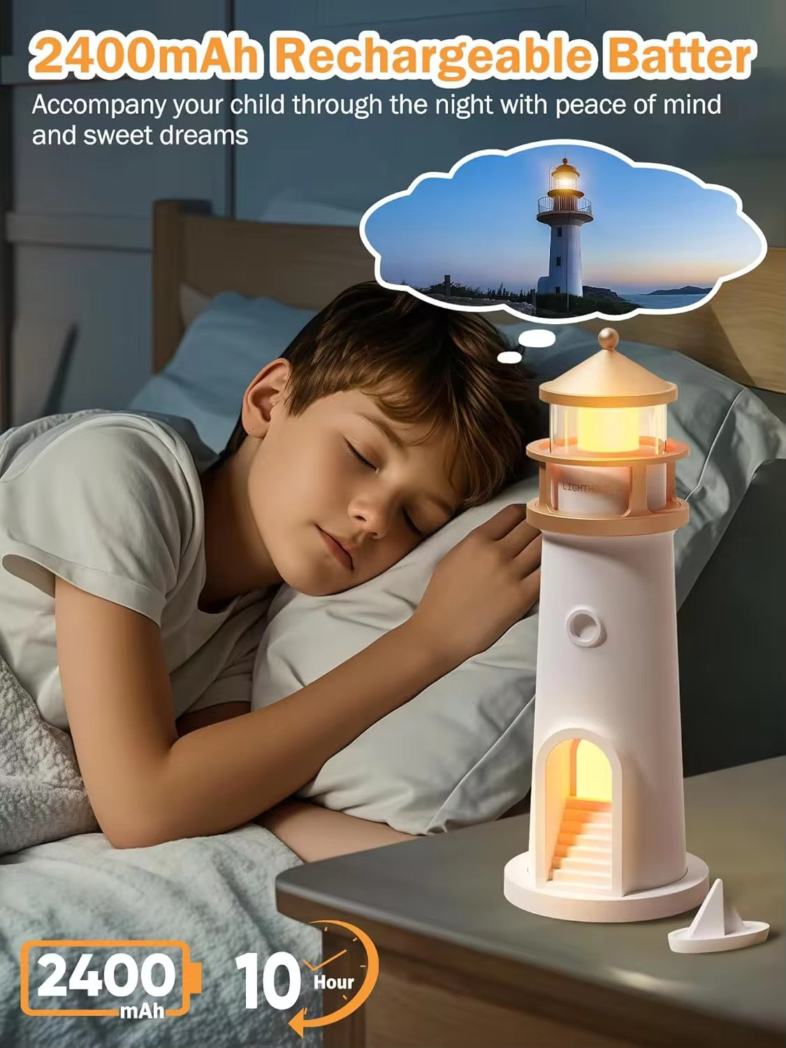 Moon Projector Lighthouse LED Table Lamp