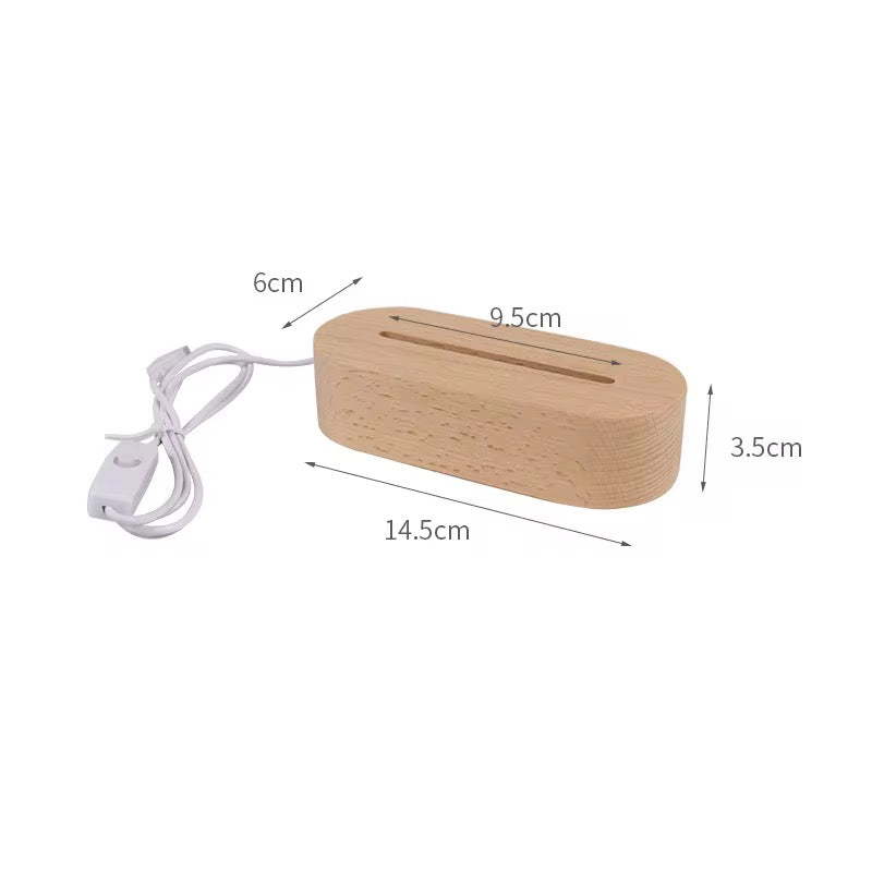 Wooden LED Warm Lamp Base For Acrylic Plaque Lamp