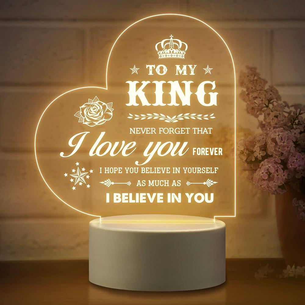 Father’s Love 3D Acrylic Night Lamp With Wooden Base