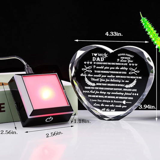 Father’s Love 3D K9 Glass Crystal 3D Laser Engraved Lamp