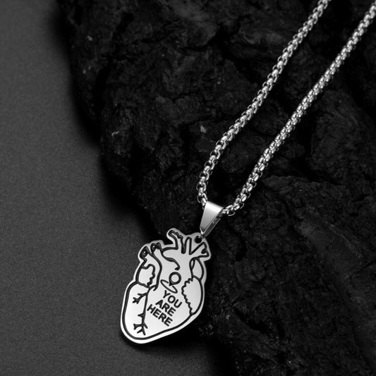 Stainless Steel At Heart Necklace