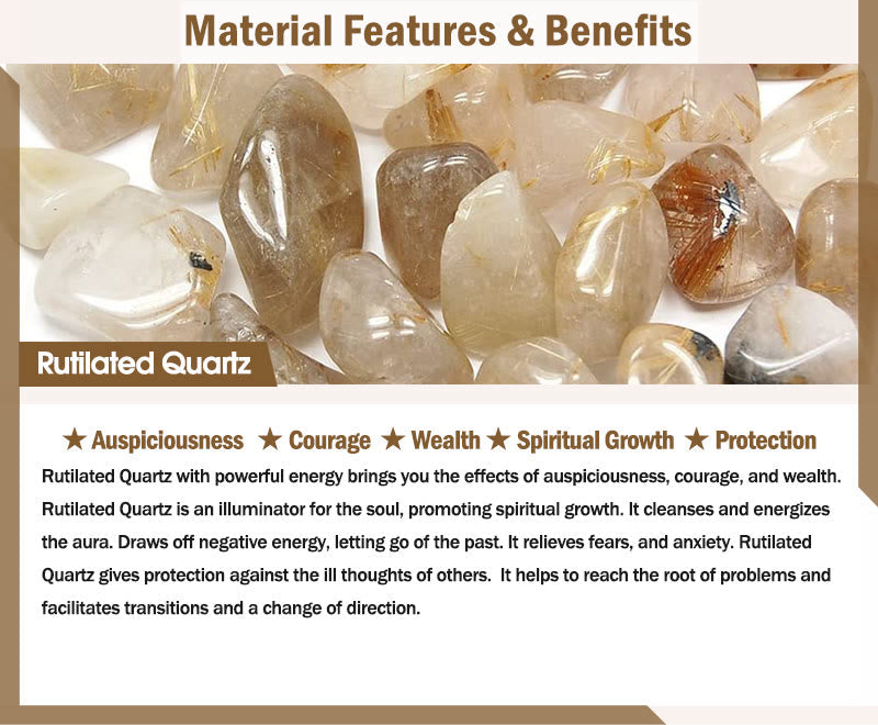 Multicolored Rutilated Quartz Auspiciousness Zircon Flower Bracelet (6mm)