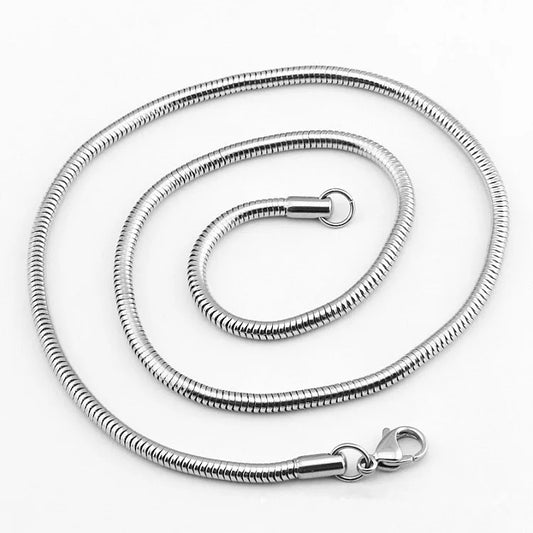 Stainless Steel Round Snake Link Chain 2mm - 50cm Length