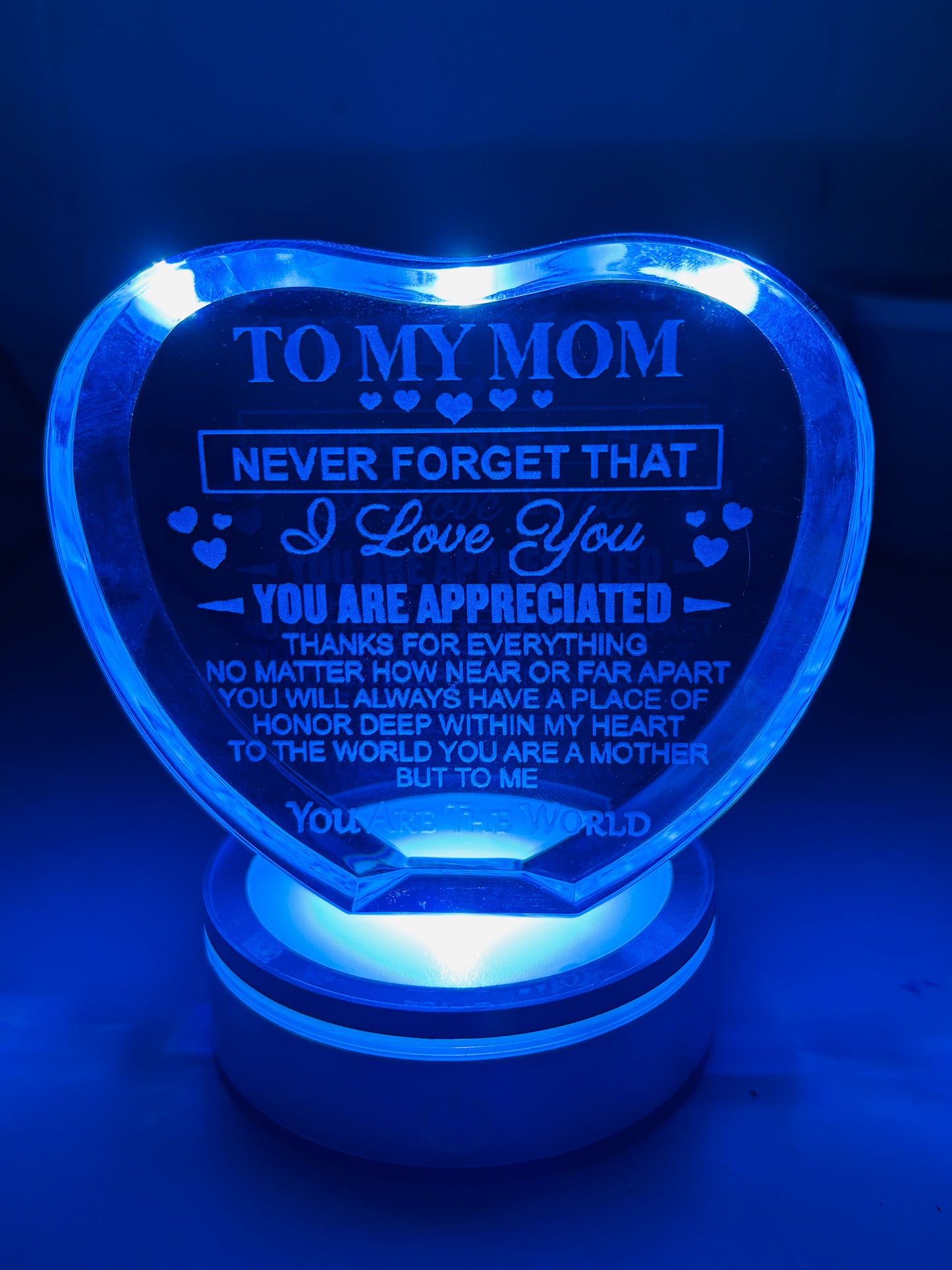 K9 Glass Crystal 3D Laser Engraved Mother’s Love Lamp