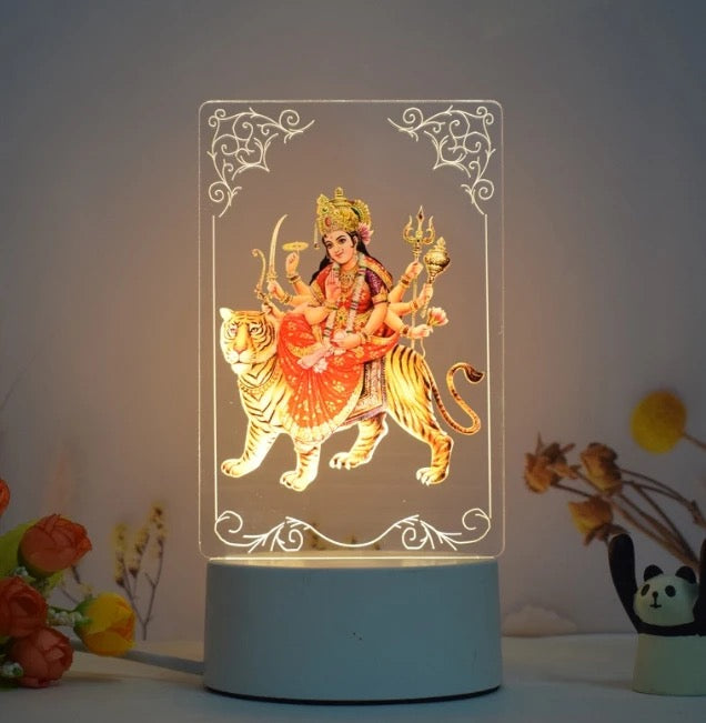 Hinduism/ Hindu Gods 3D Acrylic Night Lamp (Mother Durga)