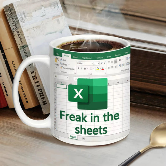 ‘Freaks in the Sheets’ Excel Printed Meme Ceramic Mug 400ML