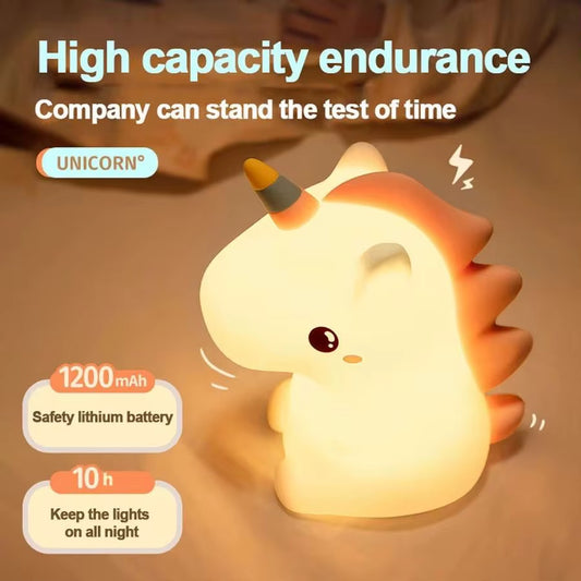 Adorable Squishy Silicone Animal Night Light (Unicorn)