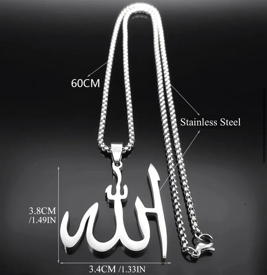 Stainless Steel “Allah” Islamic Gods Names Necklace