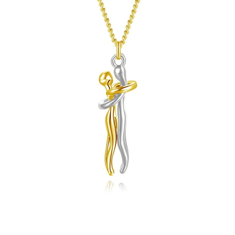 Stainless Steel Unity Love Hug Necklace