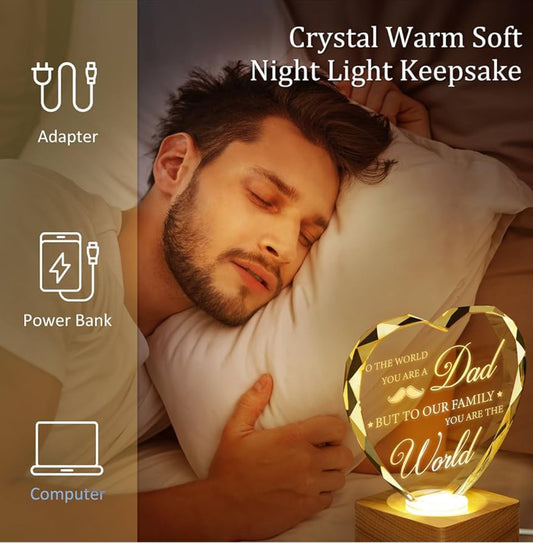 Father’s Love 3D K9 Glass Crystal 3D Laser Engraved Lamp Will