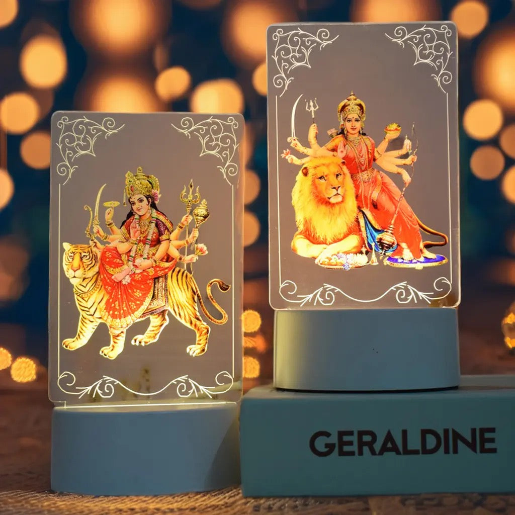 Hinduism/ Hindu Gods 3D Acrylic Night Lamp (Mother Durga)