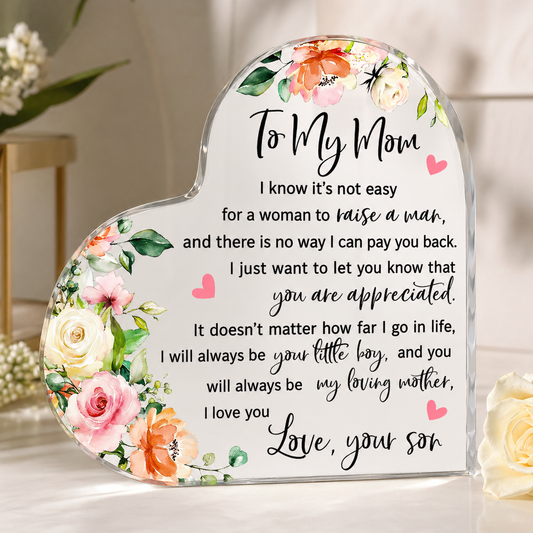 Motherโs Love Gift 3D Acrylic Mini Plaque