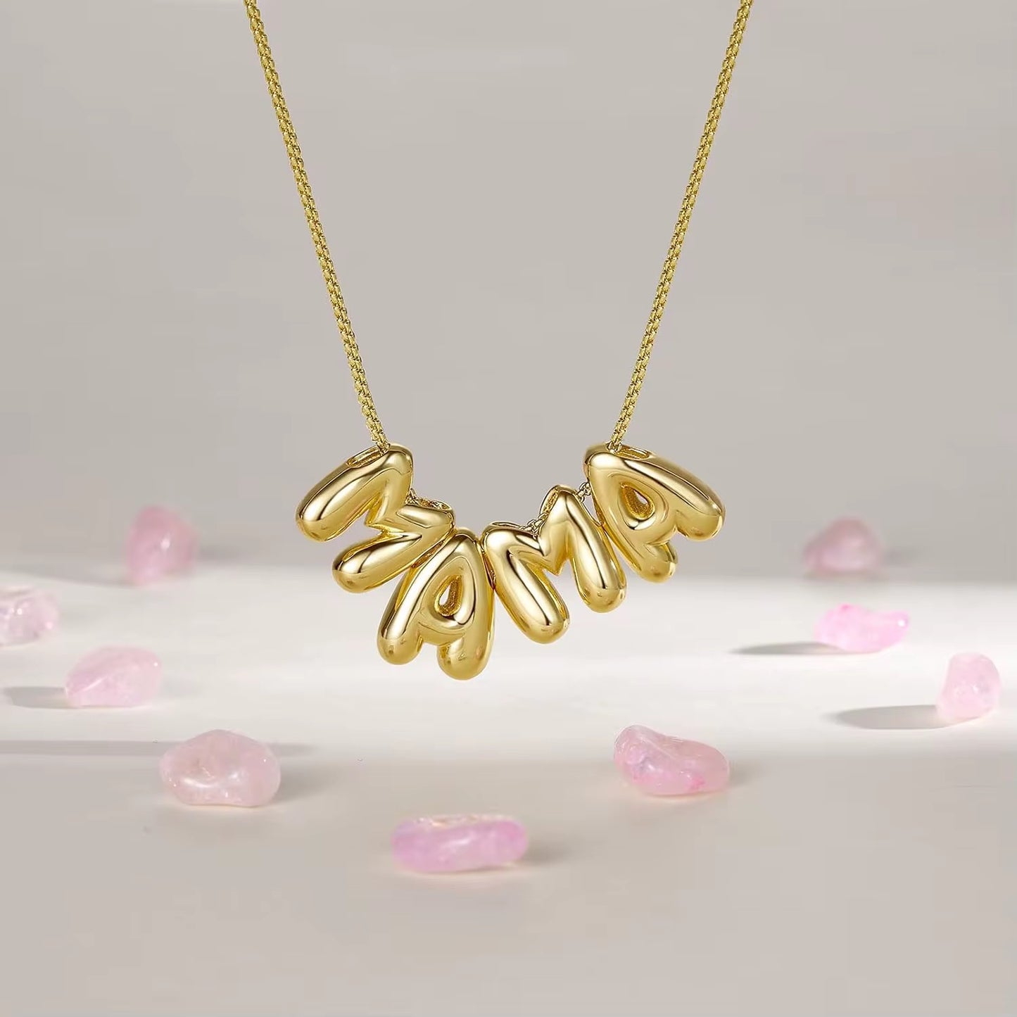Stainless Steel ‘Mama’ Balloon Design Necklace