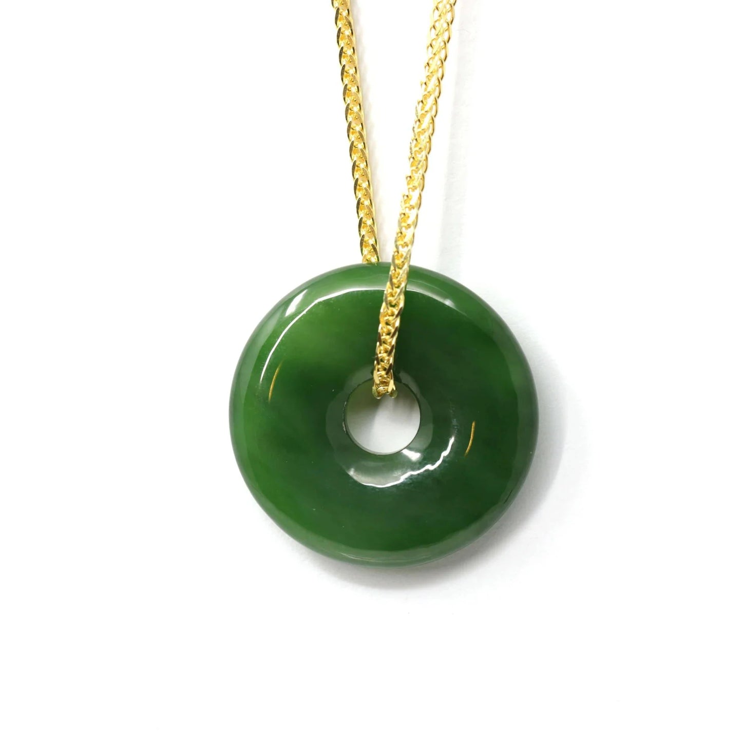 Dainty Mini Jade Donut S.Steel Necklace