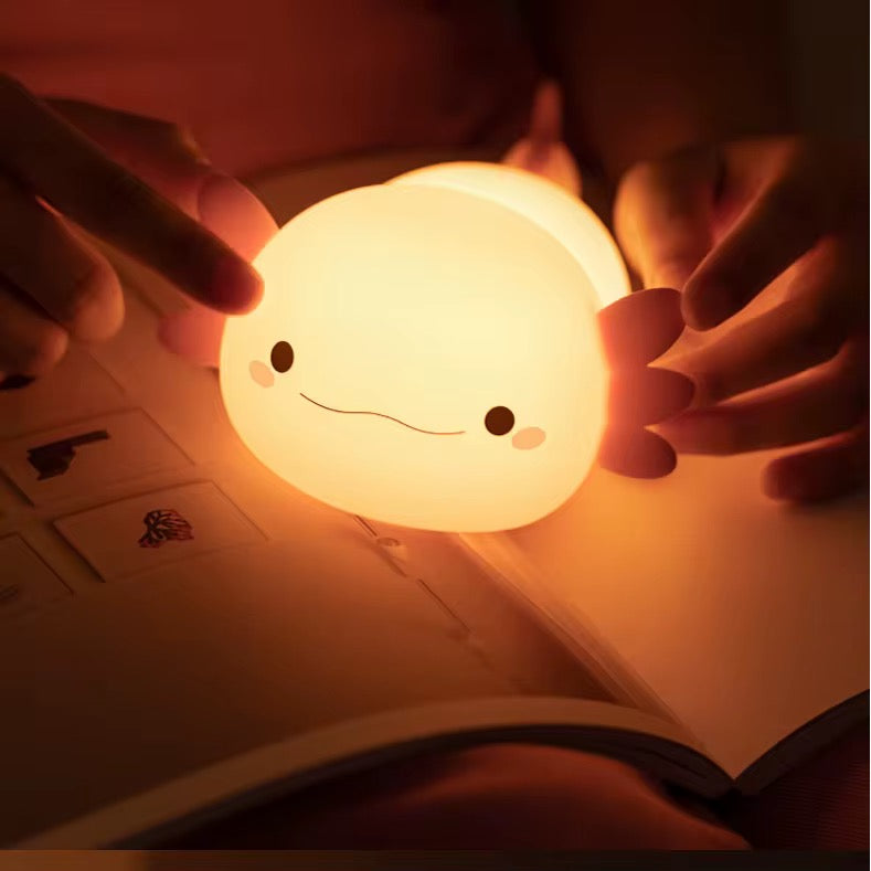 Adorable Squishy Silicone Animal Night Light (Pink Axolotl- Salamanders)