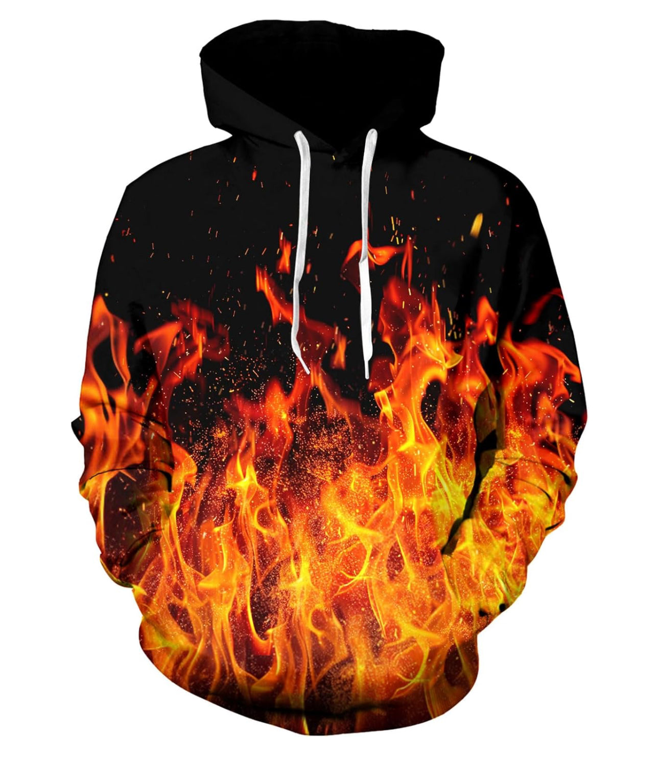 Fire 3D Print Polyester Hoodie