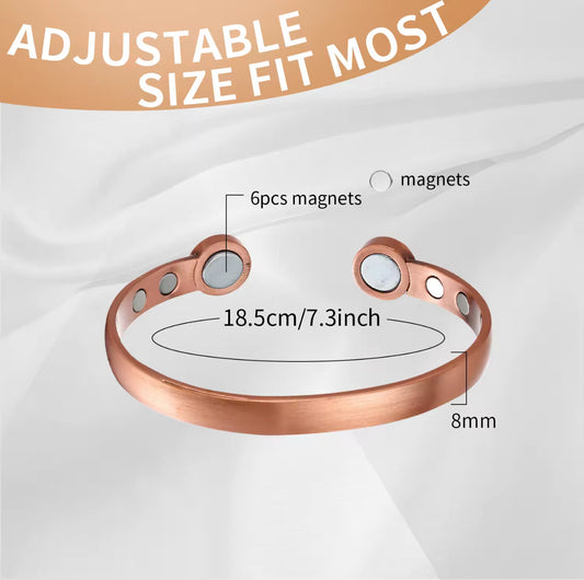 Adjustable Ultra Strength Pure Copper Magnetic Bracelet (99.99% Copper)