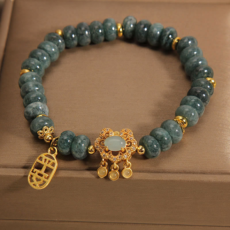 Buddha Stones Natural Jade Chinese Lucky Charm Bracelet (8mm)