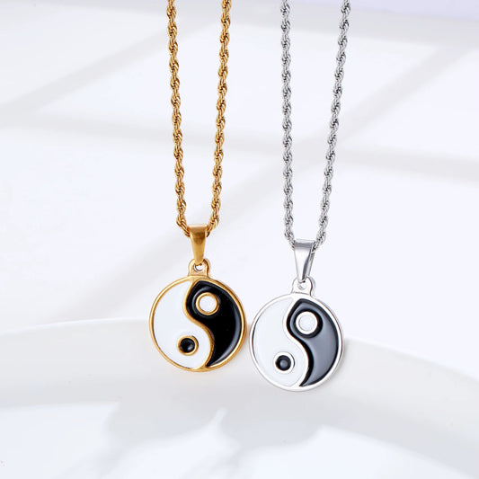 Stainless Steel Yin & Yang Necklace