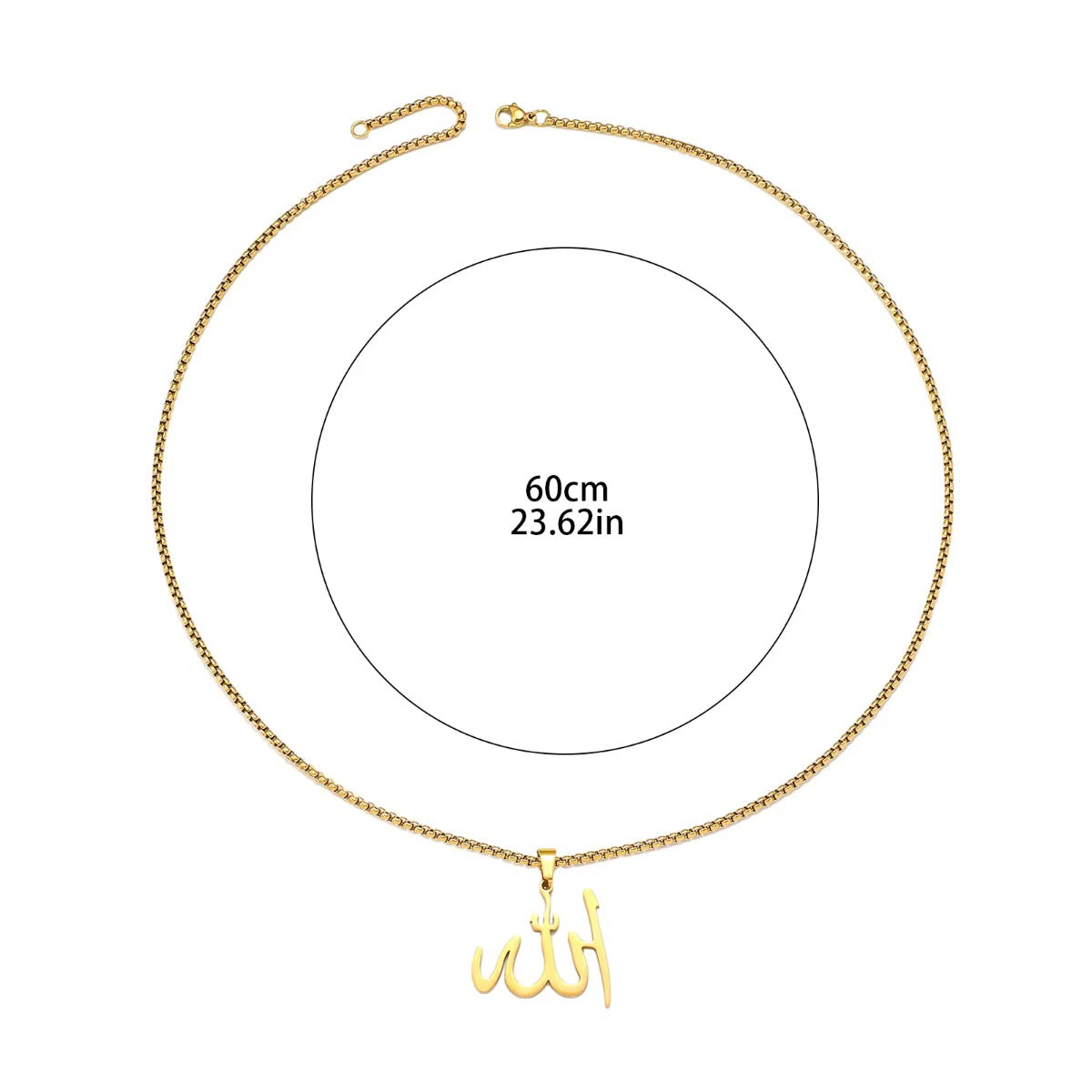 Stainless Steel “Allah” Islamic Gods Names Necklace