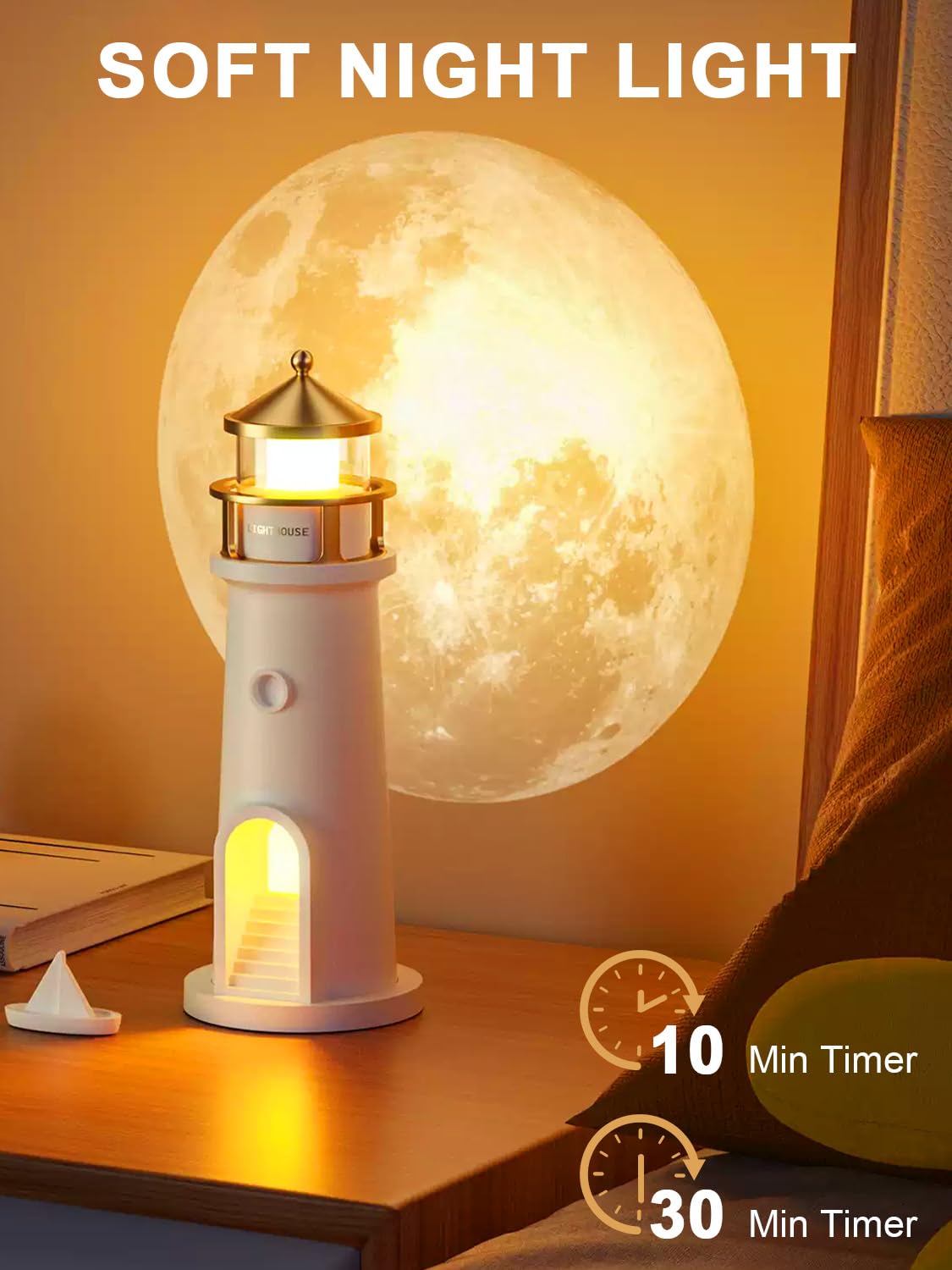 Moon Projector Lighthouse LED Table Lamp