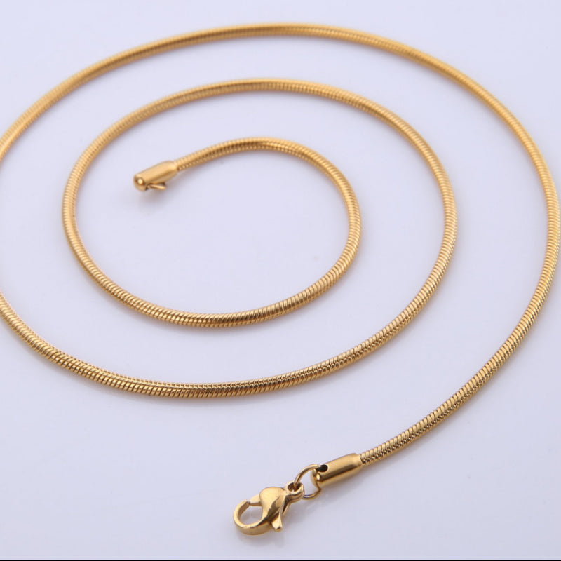 Stainless Steel Round Snake Link Chain 2mm - 50cm Length