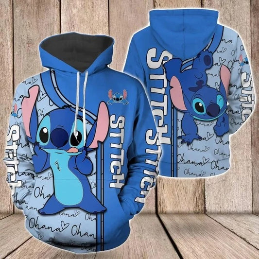 Disney 3D Printed Stitch Polyester Hoodie
