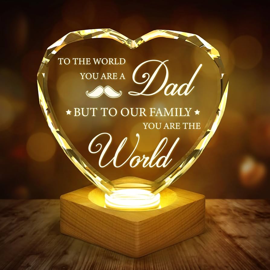 Father’s Love 3D K9 Glass Crystal 3D Laser Engraved Lamp Will