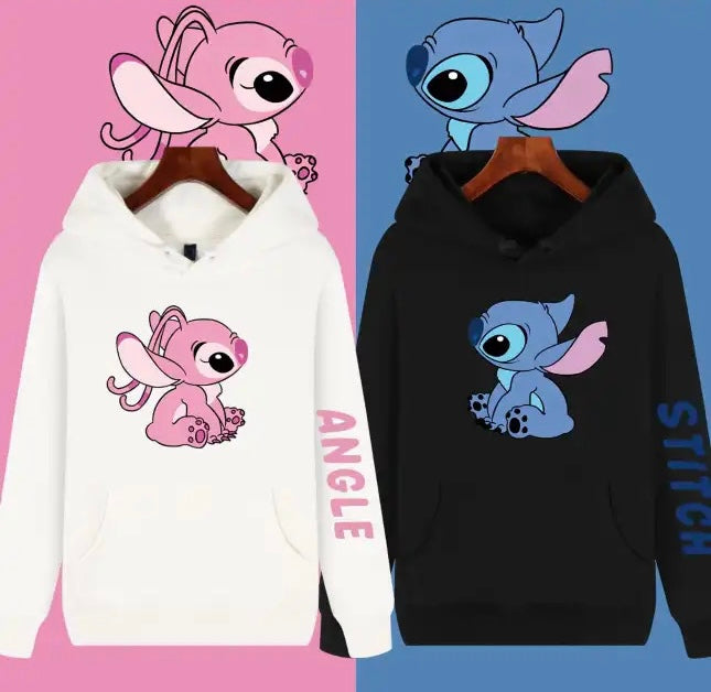 Disney Stitch & Angel 3D Printed Polyester Hoodie