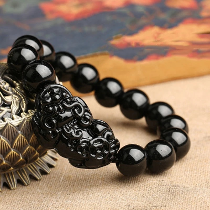 Citrine / Obsidian PiXiu-PiYao Wealth Bracelets