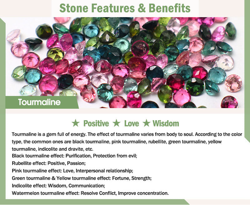 Green Tourmaline Chalcedony Four Leaf Clover Peace Buckle Charm Wisdom Bracelet (8MM)