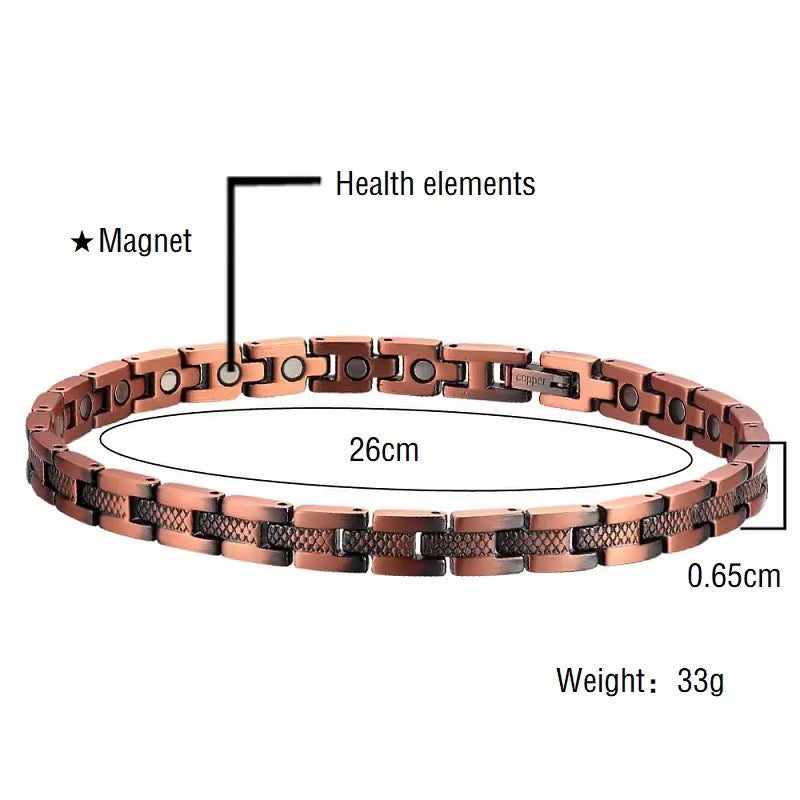 Ultra Strength Pure Copper Magnetic Anklet (99.99% Copper)